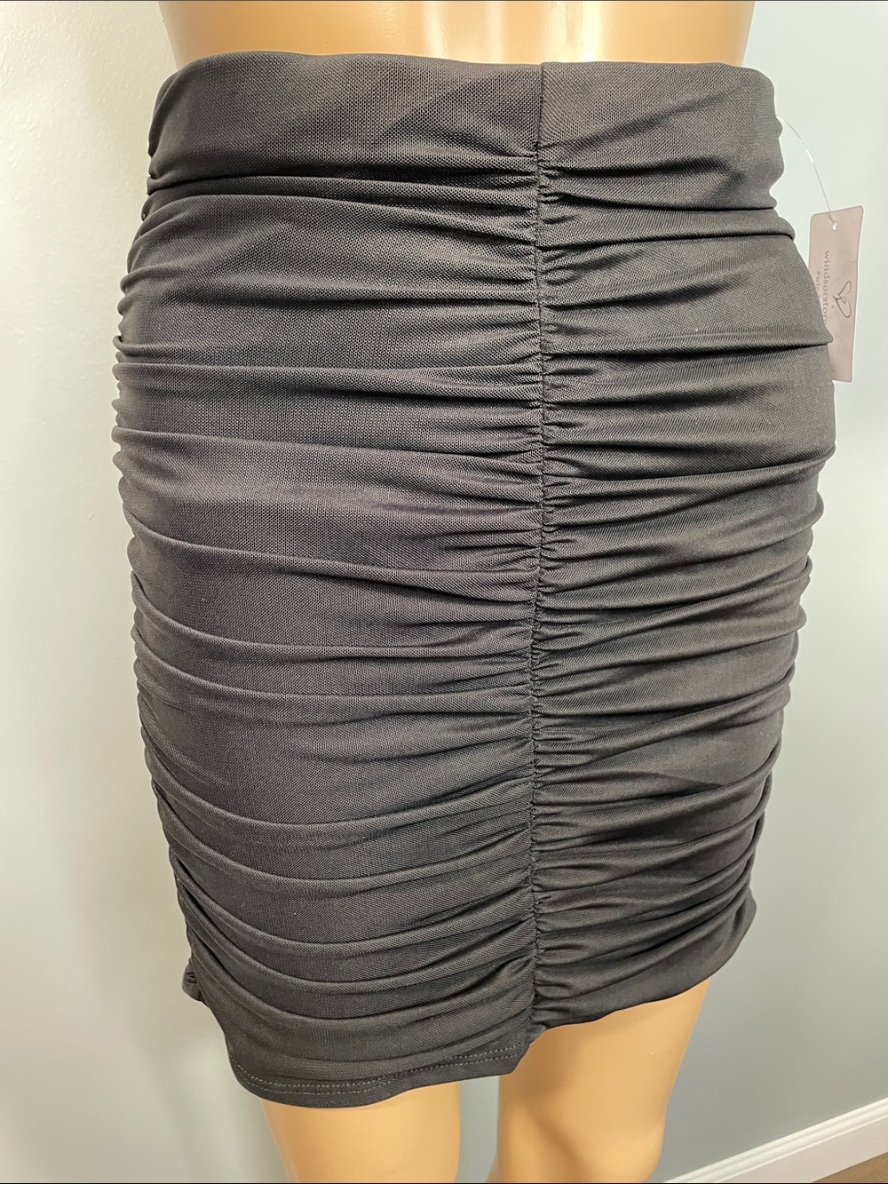 Windsor Charcoal Ruched Mini Skirt